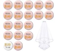 DERJDISF Chapas Personalizadas de Despedida de Soltera - Juego de Accesorios Esenciales para Tu Despedida, con Chapas de Novia y Equipos de Novia, Complemento Ideal para Tu Fiesta de Soltera