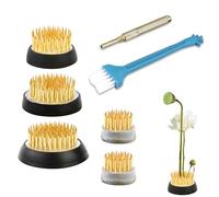 DERJDISF Floral Frog - 5 Piezas Rana de Flores, Ikebana Redondas de Metal, Soportes Redondos para Flores, Creativas Estacionarias Ideales para Ikebana Artificial (4 Tamaños)