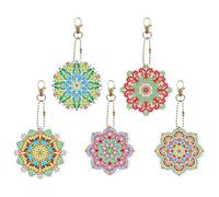 DERJDISF Llaveros de Pintura artística con Diamantes, 5D, Doble Cara, con Diamantes de imitación, Llavero con Forma Especial, para Hacer mosaicos, Manualidades, para Bolso, Bolso, Colgante