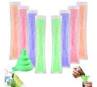 DERJDISF Molde para Bolsas de Popsicle, 250 Bolsas Reutilizables de 28x5.5cm, Incluye Embudo Extensible, fácil de llenar, Seguro y sin Fugas, Ideal para Helados caseros y postres fríos