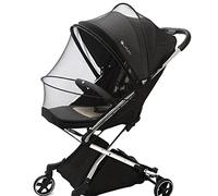 DERJDISF Mosquitera Carrito Bebe Universal,Respirable Red Antimosquitos Bebe con Cremallera,3D PVC Support Red Antiinsectos Malla Encriptada para Capazo,Silla de Paseo,Cuna de Viaje(Negro)