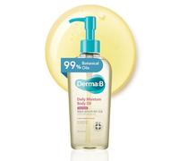 Derma B Daily Moisture Body Oil, 99% de aceite de argán almendras dulces de origen natural, piel seca y sensible, aceite de masaje relajante e hidratante ligero de larga duración, aroma a melocotón