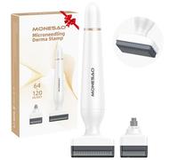 Derma Stamp, MONESAO - Sello de microagujas para piel, cara, cabello, cuero cabelludo, barba, herramienta de microagujas con 2 cabezales de repuesto, kit de sellos de microagujas para mujeres y