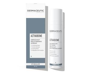 Dermaceutic Activabiome - Crema de noche para piel propensa al acné Dermaceutic con solución de ácido glicólico, regulador de microbiota, ácido salicílico y principio activo purificante - 40 ml