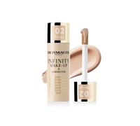 Dermacol Base de maquillaje y corrector Infinity, Multiusos, Supercobertura, Photo-friendly, Hipoalergénico, Resistente al agua, A prueba de contacto, SPF 15, 02 - BEIGE