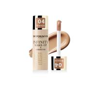 Dermacol Base de maquillaje y corrector Infinity, Multiusos, Supercobertura, Photo-friendly, Hipoalergénico, Resistente al agua, A prueba de contacto, SPF 15, 04 - BRONZE