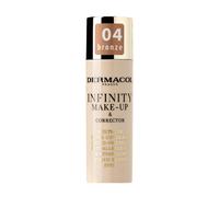 Dermacol Base de maquillaje y corrector Infinity, Multiusos, Supercobertura, Photo-friendly, Hipoalergénico, Resistente al agua, A prueba de contacto, SPF 15, 04 - BRONZE