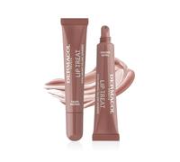 Dermacol Lip Treat Bálsamo labial con esferas rellenadoras de ácido hialurónico - Tratamiento hidratante vegano con textura Melting Touch, brillo y color, 10 ml, no. 9 - Taupe Brown