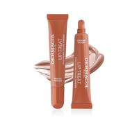 Dermacol Lip Treat Bálsamo labial con esferas rellenadoras de ácido hialurónico - Tratamiento hidratante vegano con textura Melting Touch, brillo y color, 10 ml, no. 8 - Mocha Mousse