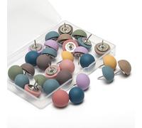 Dermalyx 30 Piezas de chinchetas de Color, chinchetas de Goma para Tablero de chincheta en Sala de Juegos de niños, Oficina y hogar, chincheta Redondas con Cabeza