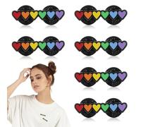 Dermalyx 6 Piezas De Progreso Arcoíris Pines, Pines Orgullo LGBTQ, Varios Pines Corazón De Amor, Pines De Moda Unisex, Accesorios Para Ropa