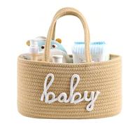 Dermalyx Baby Wickeltisch Organizer Cesta, Cesta Trenzada De Almacenamiento con Cuerda De Algodón, Canasta para Pañales Toallitas Húmedas, Canasta De Regalo, Organizador