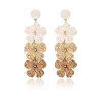 Dermalyx Pendientes Boho de Flor de Rafia, Base Trenzada de Paja, Pendientes Colgantes Boho, Pendientes de Perlas de Declaración para Mujeres, Pendientes de Verano, Accesorios Trendy