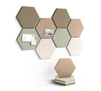Dermalyx Placas De Fieltro Hexagonales para Corcho, Paquete De 8 Unidades, Incluye Tachuelas Y Cintas Adhesivas, Decoración De Pared con Efecto Lino Crepúsculo, Alternati