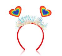 Dermalyx Regenbogen Banda Para El Pelo, Flecos Brillantes Diadema, Colorida Cinta Con Corazón, Accesorio Para Festival Pride, Tiara Para Fiesta De Desfile, Complemento Pa