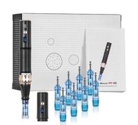 Dermapen A8S, microneedling pen con 8 x Cartuchos(4 x 12 Pin+4 x 36 Pin), dermapen facial profesional, Inalámbrico y 6 Niveles de Velocidad, 0-2,5 mm Profundidad ajustable, Negro
