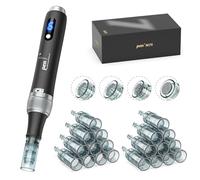 Dermapen M7S - Bolígrafo de microagujas inalámbrico con 20 agujas de repuesto pín (16, 24, 36, R-Nano), dispositivo profesional para la piel, 6 velocidades tipo C para el cuidado de la
