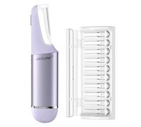 Dermaplane - Maquinilla de afeitar para cara de mujer, herramienta de dermatiamiento para cara, exfoliación suave y sistema de depilación con pelusa de melocotón con 10 cuchillas de dermaplaning