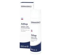 DERMASENCE Adtop - Loción de ducha y lavado (200 ml) | Limpieza de pH neutro para la piel, sin jabón, con sal marina, bisabolol y alantoína, protege contra la deshidratación