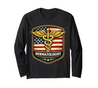Dermatólogo Americano Dermatología Skin Doctor Patriot USA Manga Larga