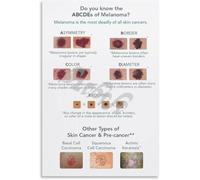 Dermatology Education Poster Human Skin Layers Chart Medical School Anatomy Study Canvas Wall Art for Doctors Office Classroom Decor(Framed,08x12inch(20x30cm))