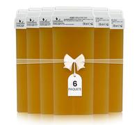 Dermawax 6 x 100 ml Cartuchos de Cera Tibia Roll-On con Miel - Cera Depilatoria Eficaz y Suave para Piel Seca, Ideal para Hombre y Mujer (600 ml, Miel)