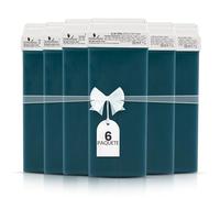 DERMAWAX Cera depilatoria roll-on Aloe Vera, 6 cartuchos de 100 ml | 6 recambios de cera tibia roll-on con aloe vera para piel sensible. Calentador roll-on y bandas depilatorias no incluidos.