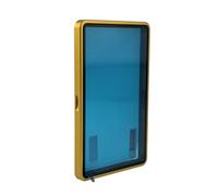 Dermonem Protector de tarjetas graduadas con marco metálico, estuche magnético de aluminio y vidrio para tarjetas graduadas BGS, resistente a rayones UV(Dorado rico)