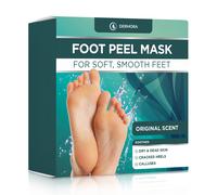 Dermora Foot Peel Mask - Paquete de 2 mascarillas exfoliantes de piel regular para pies secos y agrietados, removedor de callos y piel muerta - M