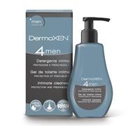 Dermoxen 4 Men Gel Limpiador Intimo Hombre Antibacterias y Antiolores. Jabòn Intimo con Fibras Prebiótica y Mentol, Frescura contra el Mal Olor Íntimo. Higiene íntima Masculina. 125 ml
