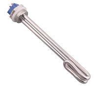 DERNORD Elemento de calefacción de 1 pulgada de tipo plegable corto, calentador de caldera de agua eléctrica BSP rosca brida de acero inoxidable (220 V 1000 W)