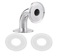 DERNORD Tubo de 3/4 pulgadas OD Codo de virola sanitaria de 90 grados con 2 juntas de silicona SUS304 Tri Clamp 1.5 pulgadas