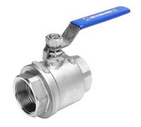 DERNORD Válvula de bola de puerto completo de acero inoxidable 304 resistente para agua, aceite y gas con asas de bloqueo azules (NPT de 2.5 pulgadas)