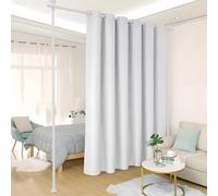 DEROFIT Divisor de habitación, barras de cortina sin perforación de tensión, barra divisora de pared independiente, barra divisora ajustable resistente para dividir cortinas colgantes, 28-70 pulgadas