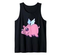 Derpy Kawaii Flying Piggy Cutie Camiseta sin Mangas