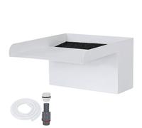 Derramadero de cascada de acero inoxidable resistente para estanque, acuario, jardín, rocalla - Hoja de fuente de piscina de 20 cm con filtro de algodón y spray de salida de agua blanca