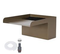 Derramadero de cascada de acero inoxidable resistente para estanque, acuario y jardín, 15 cm, hoja de fuente de piscina con filtro de algodón y spray de salida de agua de cobre