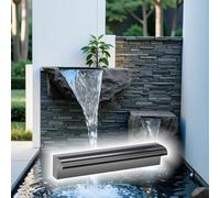 Derramadero profesional de cascada para pequeños estanques de patio en el hogar, fuentes de agua personalizables de 28 pulgadas para piscinas sobre el suelo y estanques koi de jardín, cascada