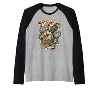 Derramando el té Desde 1773 Diseño de Tatuaje de Pulpo Camiseta Manga Raglan