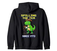 Derramando el té Desde 1773 T Rex Dinosaur Colonial Pixel Sudadera con Capucha