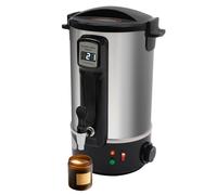 Derretidor de cera eléctrico de 12 litros, de acero inoxidable, con boquilla y pantalla LED, 1100 W, calentamiento rápido (30-100 °C) para cera de soja/cera de abejas, incluye cuchara mezcladora y
