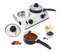 Derretidor de Chocolate Eléctrico Eficiente 2 Tanques Máquina para Derretir Chocolate 80W Chocolate Melting Pot máquina de fundición de chocolate para mantequilla queso crema caramelo
