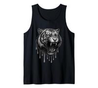 Derretimiento Tigre Goteando Tatuaje Obra De Arte Gráfico Animal Fer Camiseta sin Mangas