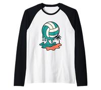 Derretir Voleibol Playa Vibes Cool Summer Sports Camiseta Manga Raglan
