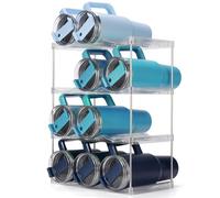 Dersyer Organizador apilable de botellas de agua para vaso Stanley de 40 onzas, soporte para botellas de agua para tazas grandes de otros, organizador de vasos para armario, estante de almacenamiento