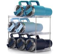 Dersyer Organizador apilable de botellas de agua para vaso Stanley de 40 onzas, soporte para botellas de agua para tazas grandes de otros, organizador de vasos para armario, estante de almacenamiento