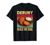 Deruny Cura el Alma Divertido ucraniano Papa panqueques Comida Camiseta gráfica económica, Hombre, Negro, M