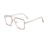 Dervin Gafas de bloqueo de luz azul Blue Cut Zero Power, antirreflejos, marco cuadrado para proteger los ojos de la radiación UV de ordenador/tableta/teléfono móvil/portátil, naranja, M