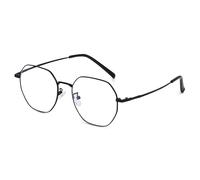 Dervin Zero Power Computer Bluelight - Gafas de bloqueo para hombre y mujer, corte azul, gafas hexagonales, antirreflejos, ligeras y bloquean los rayos dañinos, Negro , M