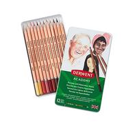 DERWENT 2300386 - Caja Metálica 12 Lápices de Colores Acuarelables - Tonos de Piel 12 Colores